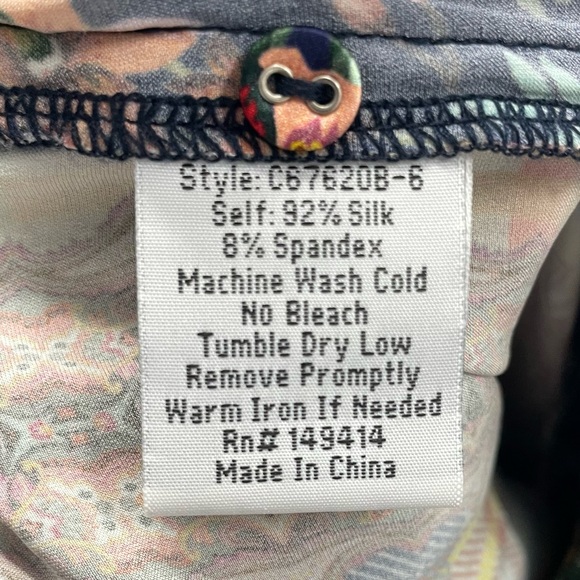 Johnny Was Silk Torin Pull On Wide Leg Pants.   15 - Picture 8 of 9